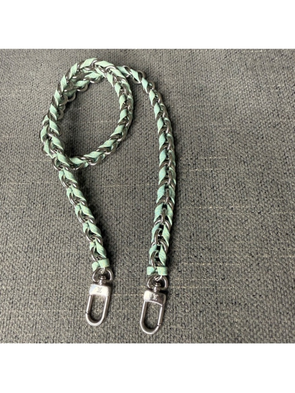 Louis Vuitton braided chain strap silver